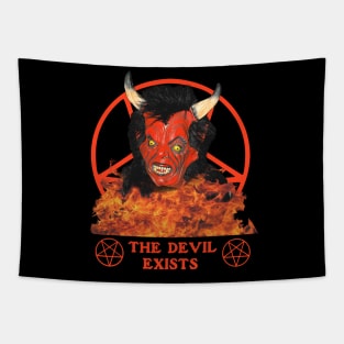 The Devil Exists 666 Satan Goth Occult Pentagram Black Tapestry