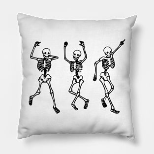 three skeleton dancing - funny halloween Pillow