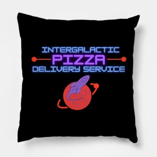 Intergalactic Pizza Delivery Stars Retro Planet Pillow