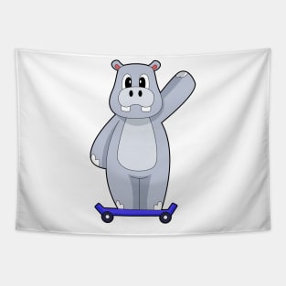 Hippo Skater Skateboard Tapestry