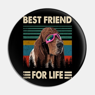 Solemn Sniffers Hound Best Friends For Life Tee for Doggy Aficionados Pin