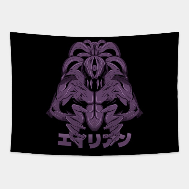 ANIME ALIEN SUPERVILLAIN Tapestry by nefuku