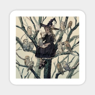 Witch and Owl Magnet