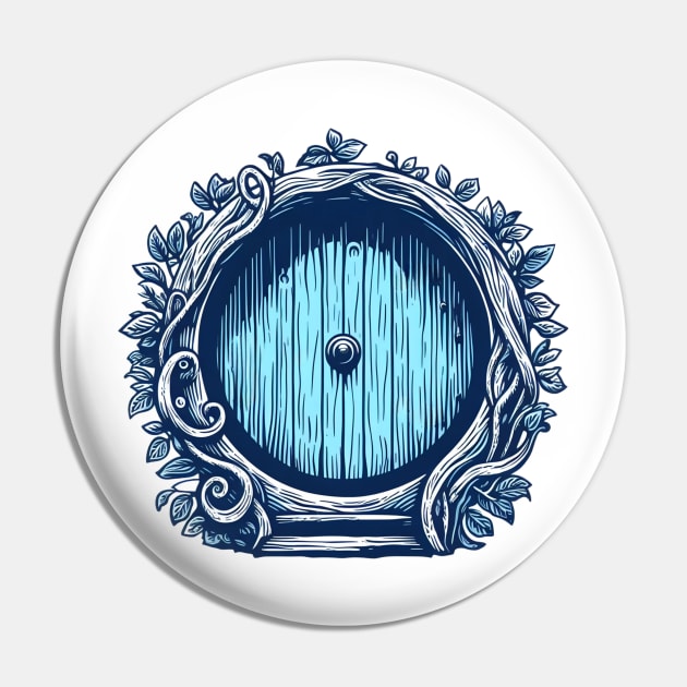 A Blue Round Door - Halfling Home - Fantasy Pin by Fenay-Designs