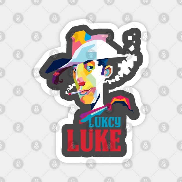 Lucky Luke In Pop Art Magnet by Mulyadi Walet