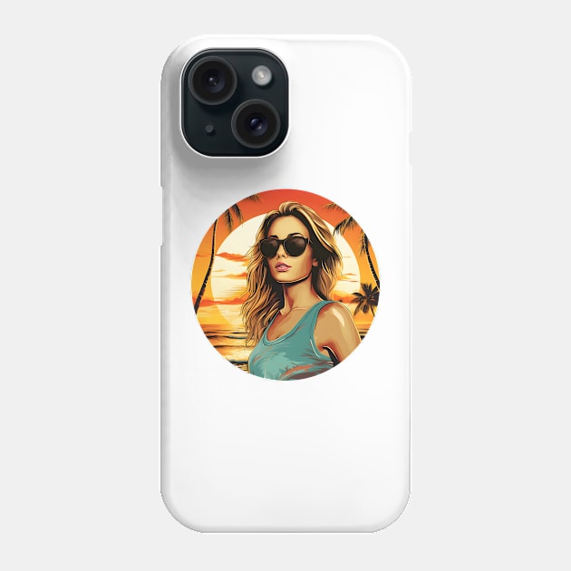 Summer Surfer Girl Sunset Phone Case by BarnesPrintHub