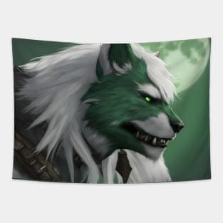 werewolf fantasy art green Tapestry