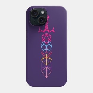 Synthwave 80s Polyhedral Dice Sword Phone Case