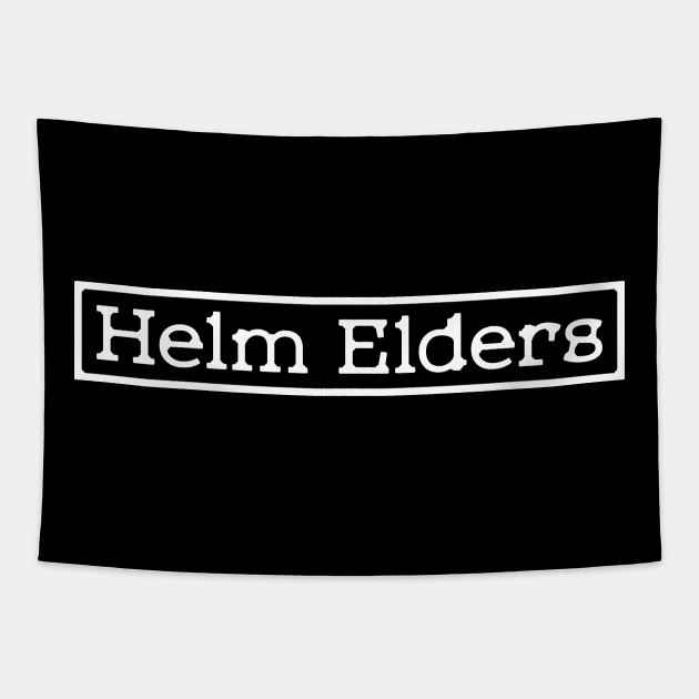 Helm Elders Box Logo (White) Tapestry by Gorilla Dust Merch