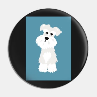 White Miniature Schnauzer Dog Pin