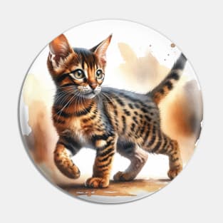 Chausie Watercolor Kitten - Cute Kitties Pin