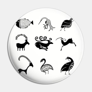 Archaic and Geometric Animal Motifs II - Timeless Abstraction Pin