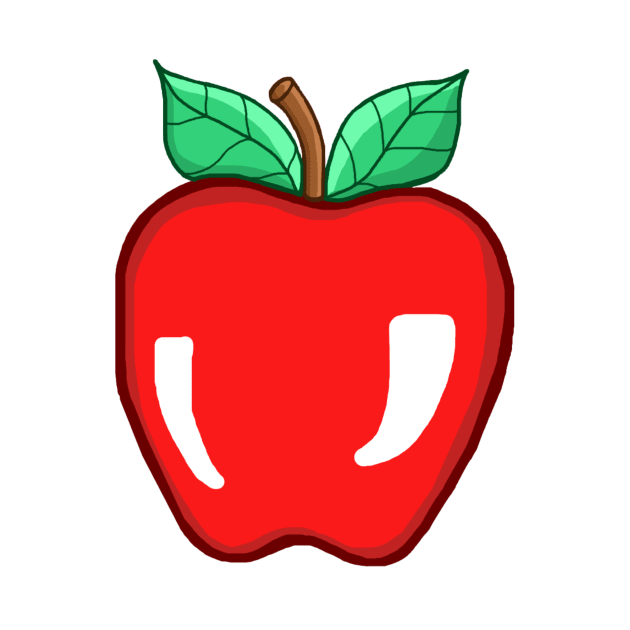 Cute Red Delicious Shiny Apple by Art by Deborah Camp