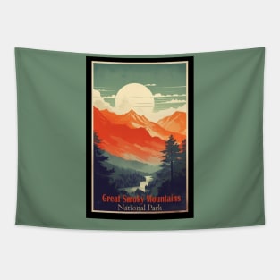 Great Smoky Mountains national park vintage travel poster Tapestry