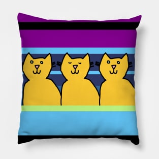 Three Chilled Cats Pillow