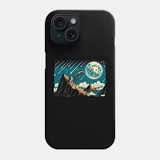 Meteor Watching Hiker Mountain Climbing Stargazing Cat Phone Case