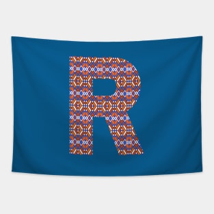 Monogram Letter R- geometric pattern Tapestry