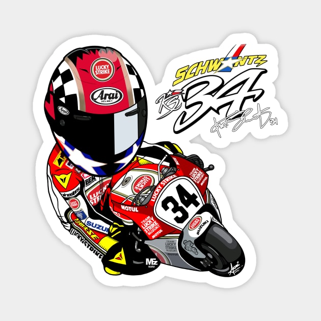 Kevin Schwantz Lucky Strike Suzuki Tribute Magnet by MFz Studioz