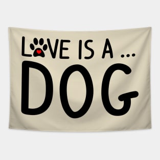 Heart Dog Paw Print Tapestry
