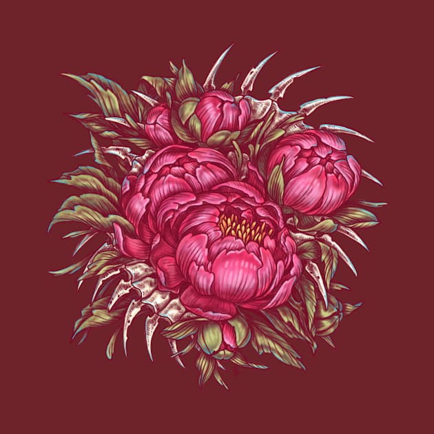 Peonies and bones by Dimary