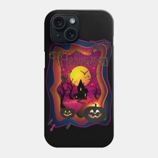 Halloween Night Gold Moon Pumpkin Monster Phone Case