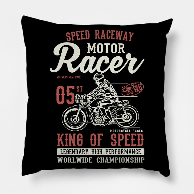 Motor Racer Pillow by RaptureMerch