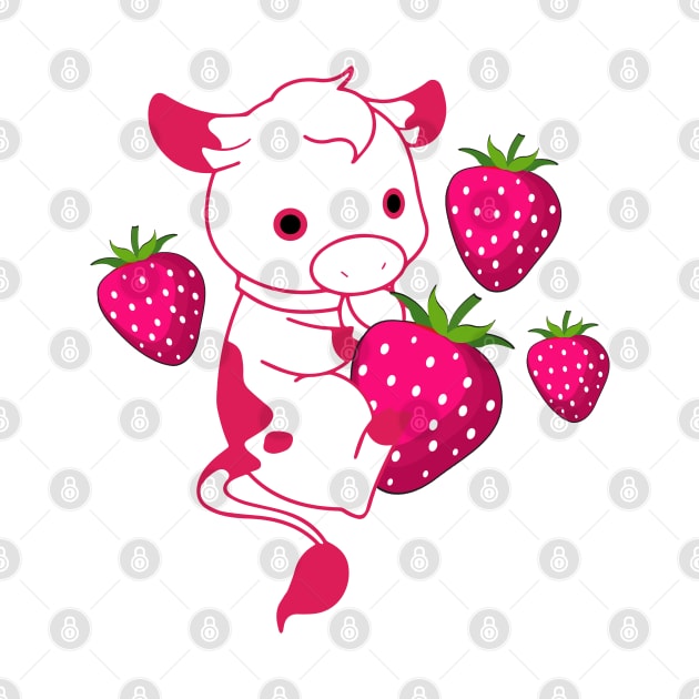 Strawberry Cow - baby cow by Julorzo