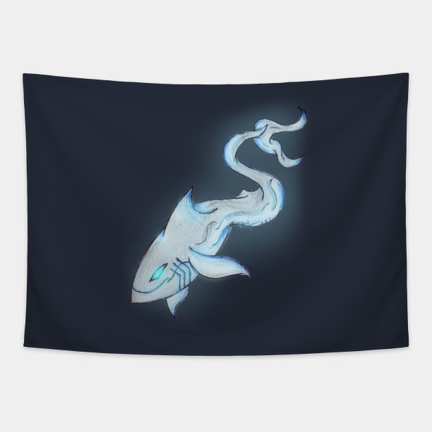 Great White Ghost Tapestry by KristenOKeefeArt