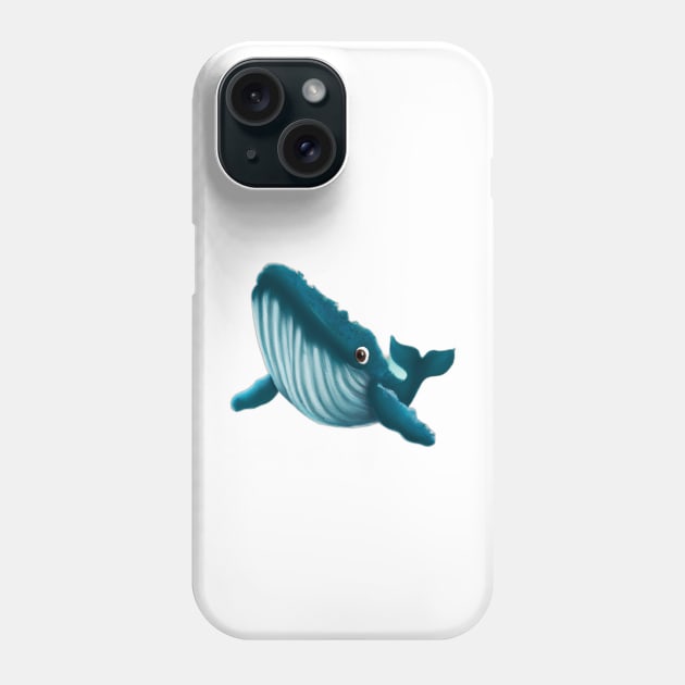 Blue Whale drawing Phone Case by Play Zoo