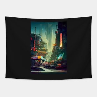 Cyberpunk City Series Tapestry