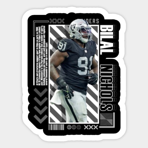 Bilal Nichols Football Paper Poster Raiders 9 - Bilal Nichols - Sticker