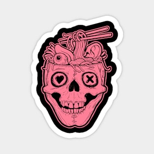 Pink Skull Brain Ramen Magnet