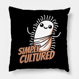 Simply Cultured Microbe Bacteria Biology Humor Pillow