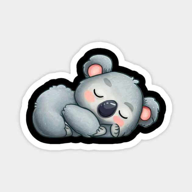 sleeping baby koala bear Magnet by Stupid Coffee Designs