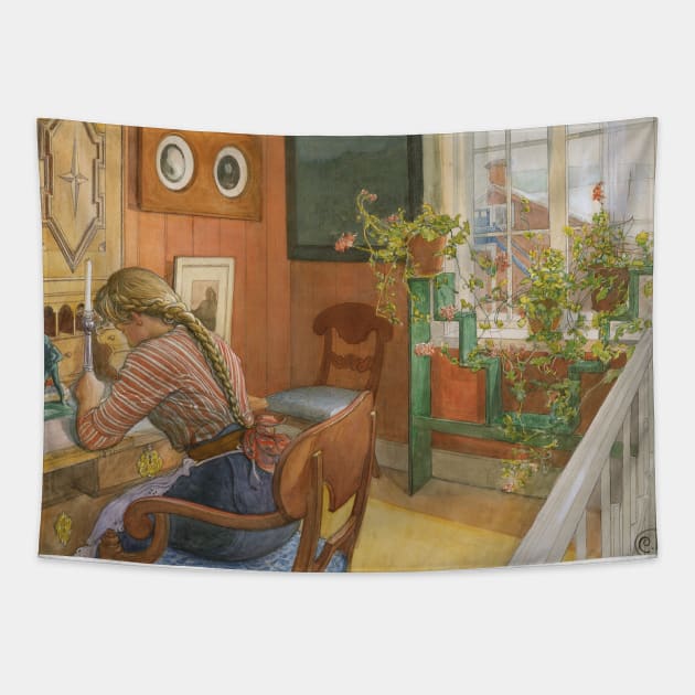 Letter-Writing by Carl Larsson Tapestry by Classic Art Stall