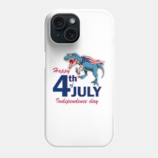 Dinosaur T-Rex USA America Flag Independence Day 4th July Phone Case