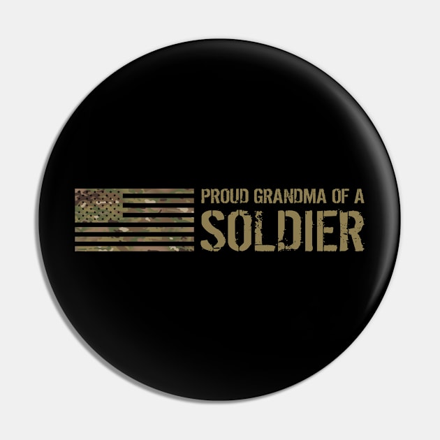 Proud Grandma of a Soldier Pin by Jared S Davies