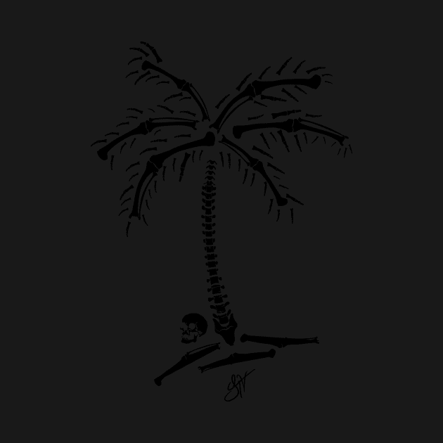 JTV "Skull and Bones" Palm Tree Tee - Big BLK by jhonithevoice