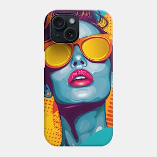 Pop Art Woman Orange Glasses Phone Case