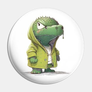 Crocodile Cute Adorable Humorous Illustration Pin