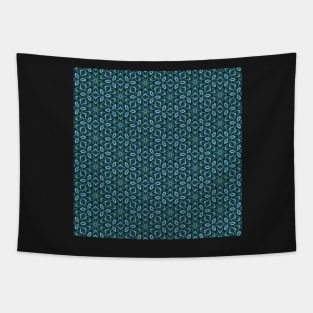 Turquoise blue abstract floral ornament Tapestry