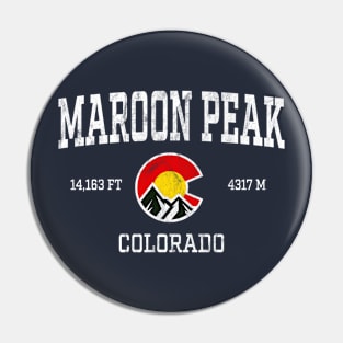 Maroon Peak Colorado 14ers Vintage Athletic Mountains Pin