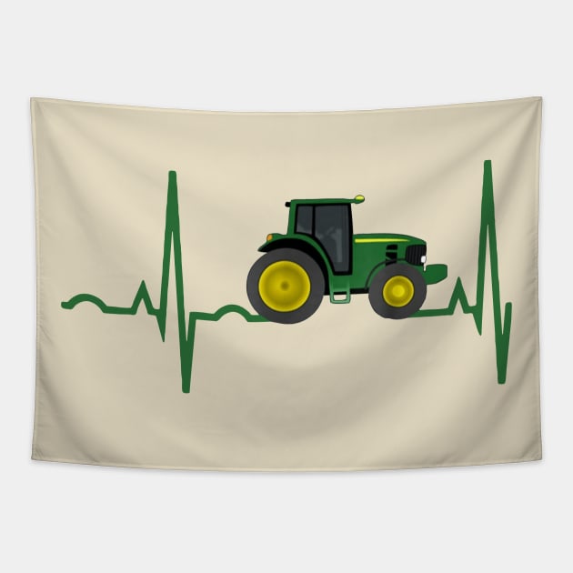 Tractor Heart Tapestry by Kocekoceko