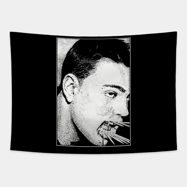 Cage - Toothpicks (b&w) Tapestry by BludBros