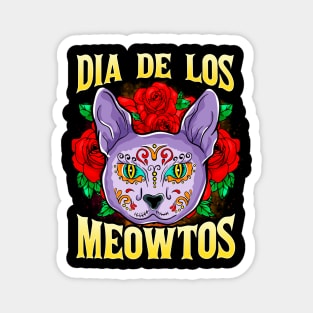 Dia de los Meowtos Funny Halloween Cat Trick or Treat Magnet