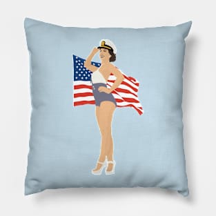 4th of July Vintage Patriotic - Minimalistic Pinup Pillow