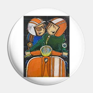 Retro Scooter, Classic Scooter, Scooterist, Scootering, Scooter Rider, Mod Art Pin