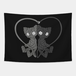 UNRAVEL 2 black and white Tapestry