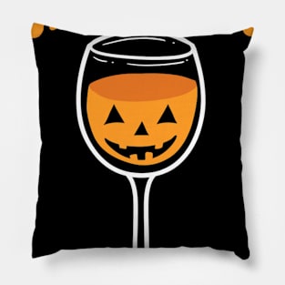 Womens Happy Hallowine Halloween Wine Drinking Pillow