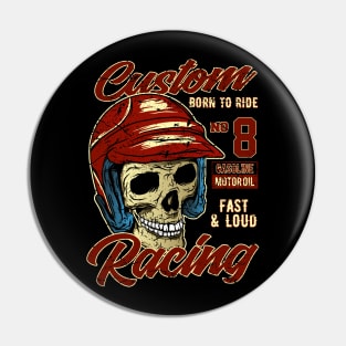 Custom Racing Skull Pin